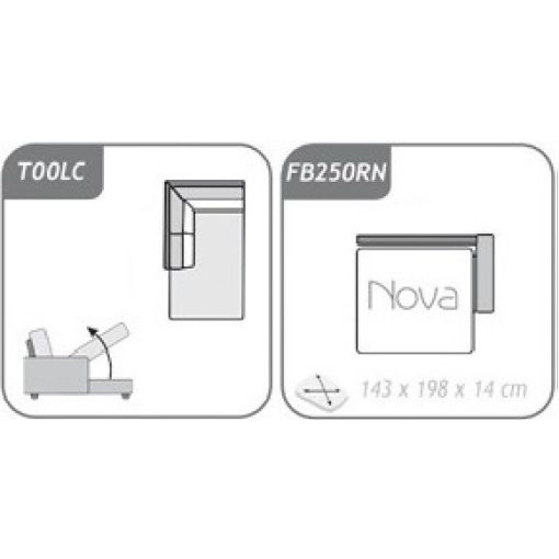 Nápoly ágyazható sarokgarnitúra 211 cm X 296 cm - nyitható tárolóval - balos