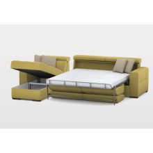 Nápoly ágyazható sarokgarnitúra 211 cm X 296 cm - nyitható tárolóval - balos