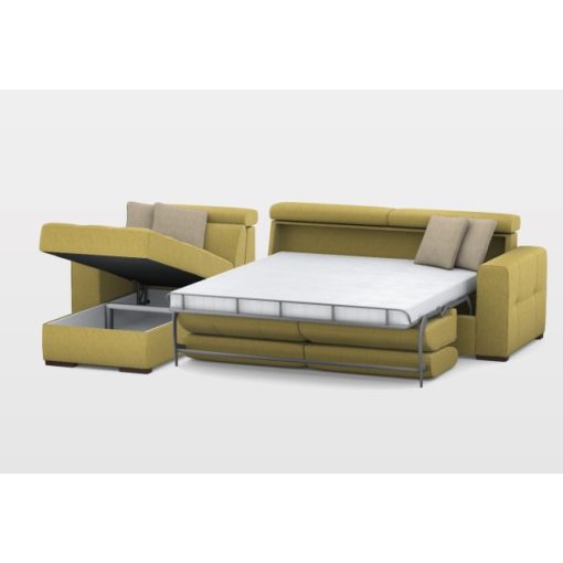 Nápoly ágyazható sarokgarnitúra 211 cm X 296 cm - nyitható tárolóval - balos