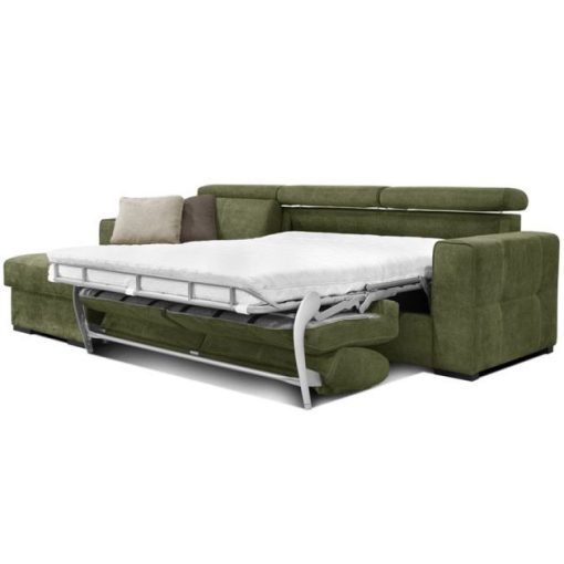 Nápoly ágyazható sarokgarnitúra 190 cm X 308 cm - nyitható tárolóval - balos