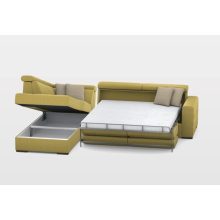 Nápoly ágyazható sarokgarnitúra 211 cm X 316 cm - nyitható tárolóval - balos