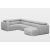   New U-form motoros relax sarokkanapé - 216 cm X 371 cm X 170 cm - jobbos