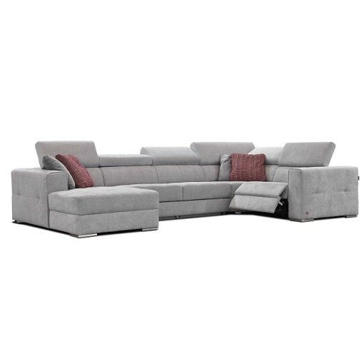 New U-form ágyazható, ágyneműtartós motoros relax sarokkanapé - 170 cm X 371 X 216 cm - balos