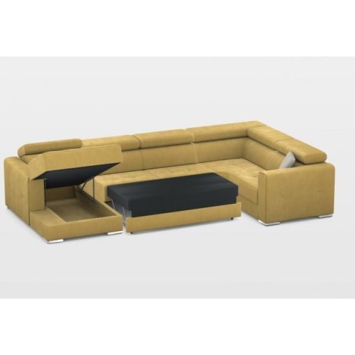 New U-form ágyazható, ágyneműtartós motoros relax sarokkanapé - 170 cm X 371 X 216 cm - balos