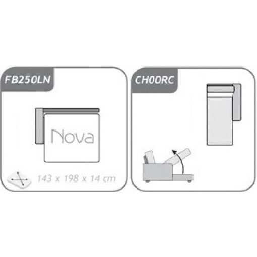 Príma ágyazható sarokgarnitúra 254 cm X 190 cm - nyitható tárolóval -jobbos