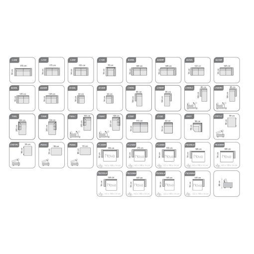 Príma ágyazható sarokgarnitúra 190 cm X 274 cm - nyitható tárolóval - balos