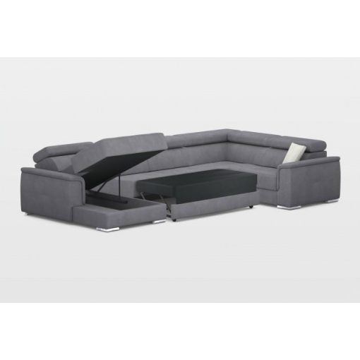 Prince U-alakú ágyazható, ágyneműtartós motoros relax sarokgarnitúra - 170 cm X 374 X 219 cm - balos