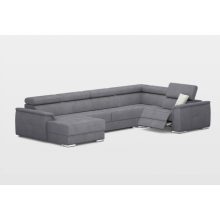 Prince U-alakú ágyazható, ágyneműtartós motoros relax sarokgarnitúra - 170 cm X 374 X 219 cm - balos