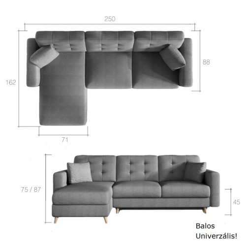 Skandi sarokgarnitúra - balos