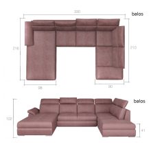 Szekszárd sarokgarnitúra - balos