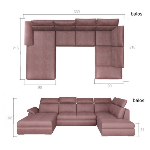 Szekszárd sarokgarnitúra - balos