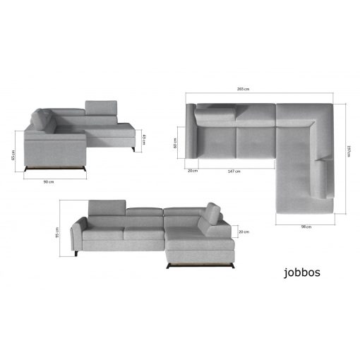 Szombathely sarokgarnitúra - jobbos