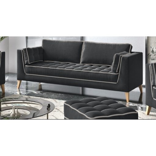 Skandináv kanapé 3 személyes - fekete színben
