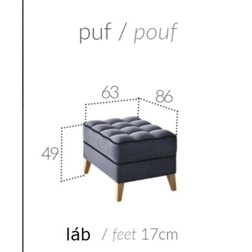 Skandináv puff - kék színben