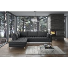 Skandináv sarokgarnitúra - balos - 310 cm X 204 cm - fekete színben