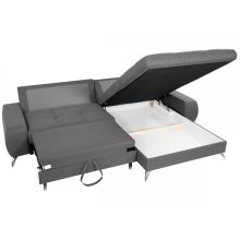 Szeged sarokgarnitúra - balos - sötétszürke színben