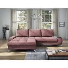 Szeged sarokgarnitúra - balos - sötét mályva színben