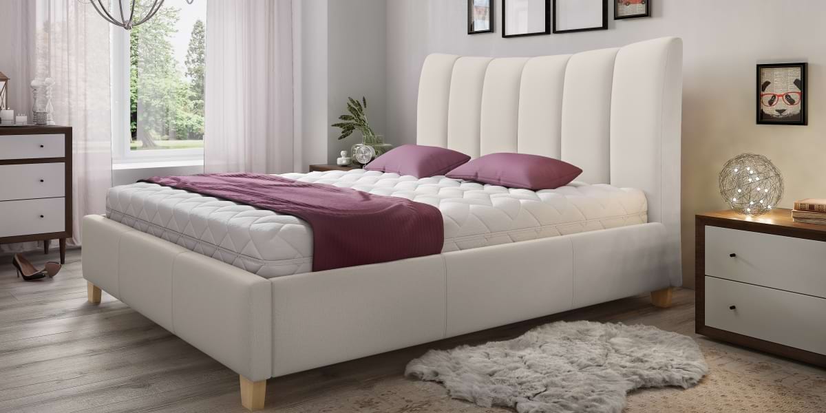 Ariel kárpitozott ágy 160X200 bézs színben