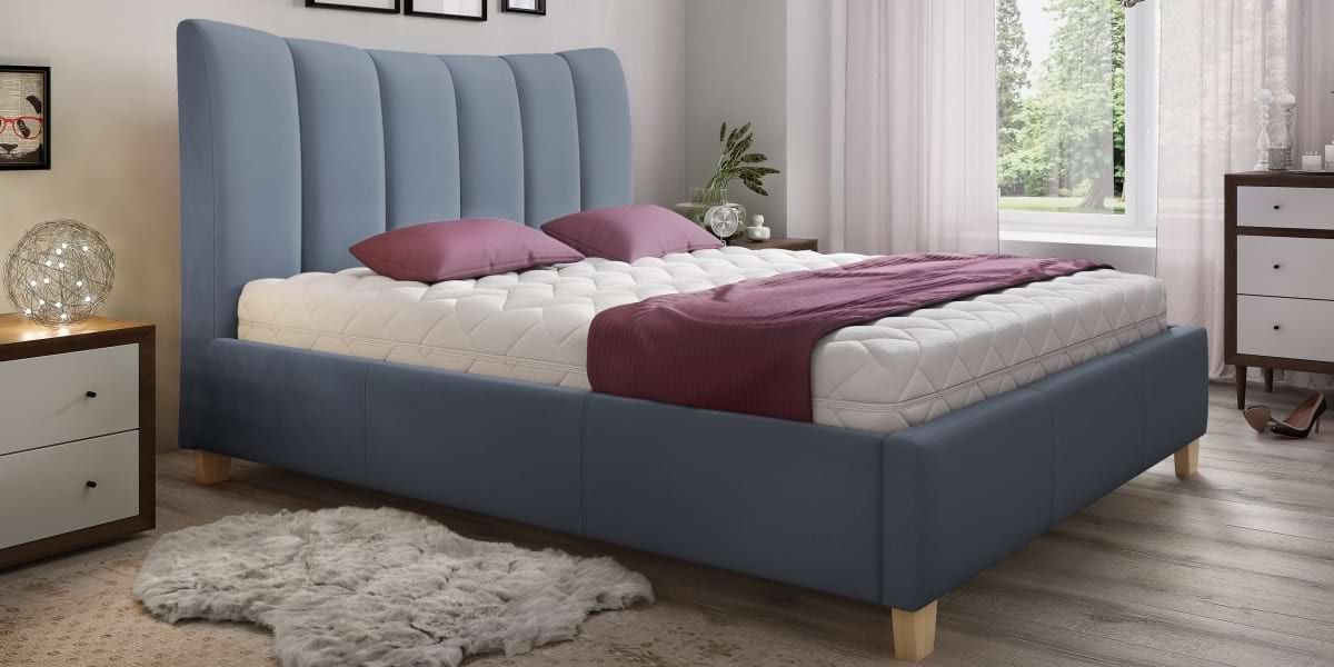Ariel kárpitozott ágy kék színben 160X200