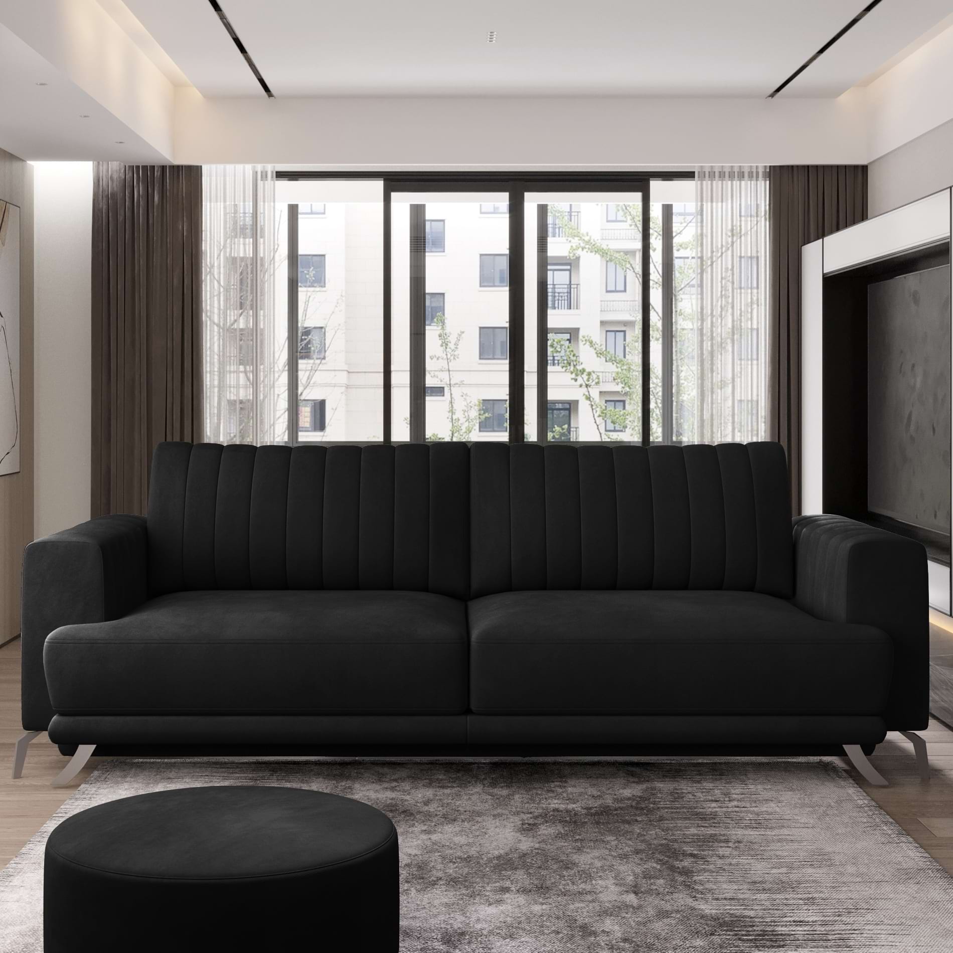 A fekete szín a lakberendezésben - fekete kanapék