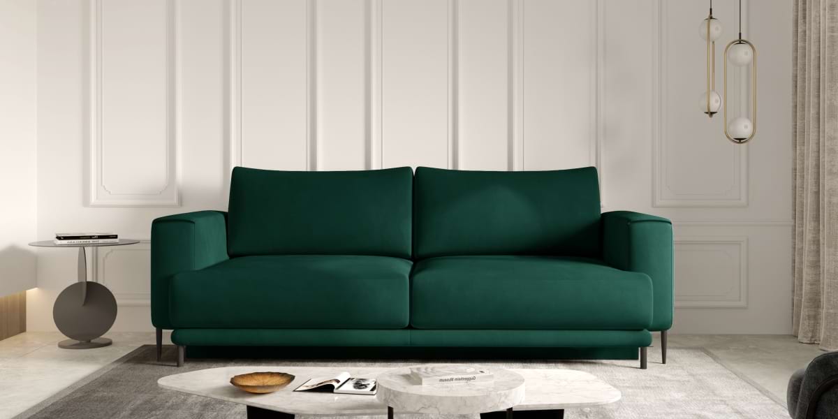 Elbűvölő kanapé zöld színben