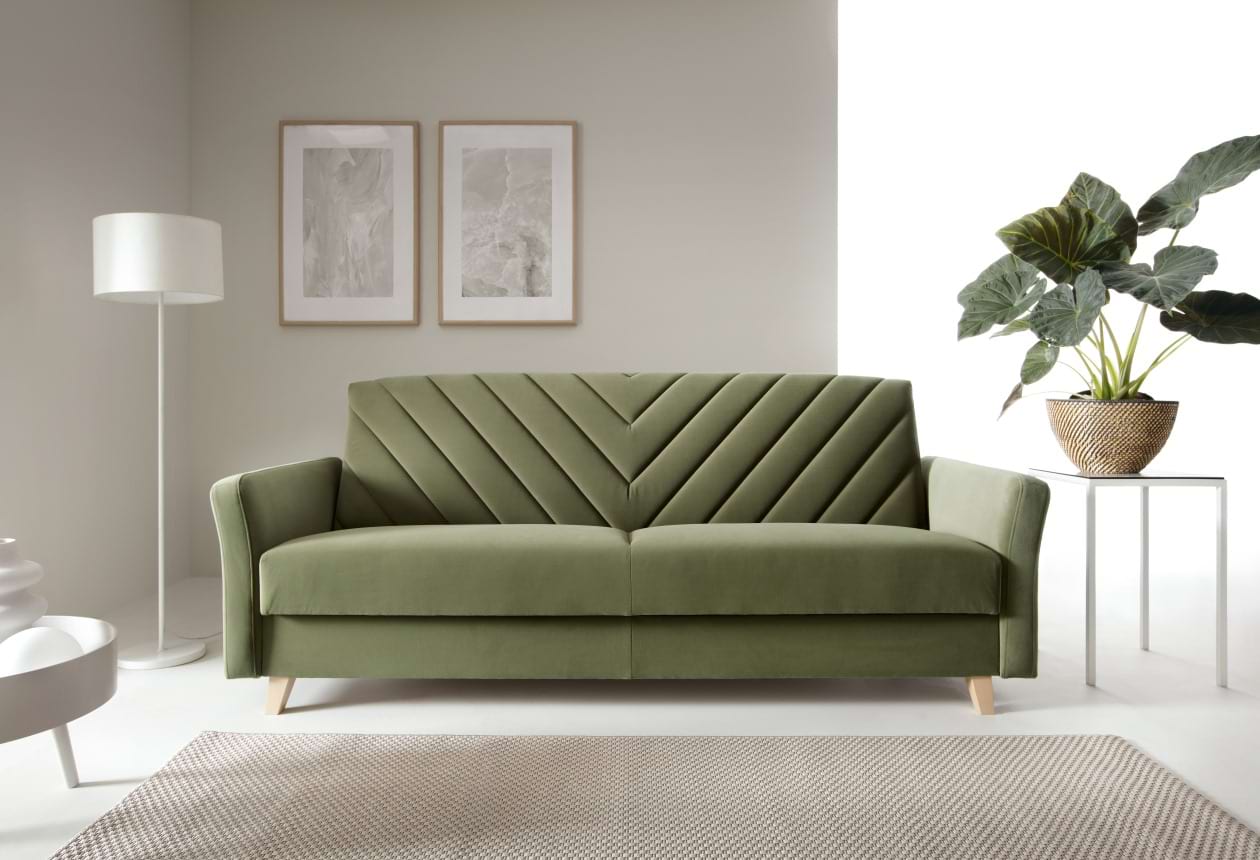 Prémium zöld bársony kanapé