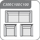 C300+C100+C100 - 3-1-1 ülőgarnitúra szett