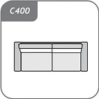C400 - 4 személyes kanapé 2 karral
