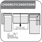 CH00LC + FE300S + T00R U-alakú sarokgarnitúra