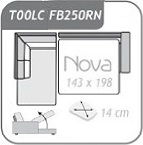 FB250RN + T00LC / ágyazható sarok nyitható tárolóval 205 x 273 bal