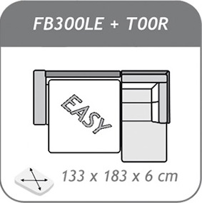 FB300LE + T00R / ágyazható sarok 290 x 253 jobb