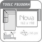 FB300RN + T00LC / ágyazható sarok nyitható tárolóval 205 x 293 bal